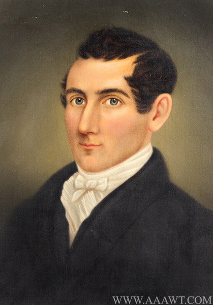 Portrait, Gentleman, Nathaniel R. Cobb (1798 to 1834)
Merchant, Religious Man, Generous Charitable Benefactor, Philanthropist
Born at Westbrook, Maine, Removed to Plymouth in 1802, Boston in 1814
Probably Boston, 1820's, entire view